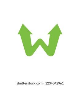 letter w simple geometric arrow logo vector