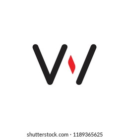 letter w simple geometric lines logo vector