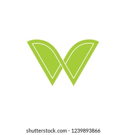 letter w simple geometric logo vector