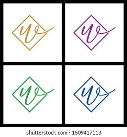 Letter W simple logo design vector
