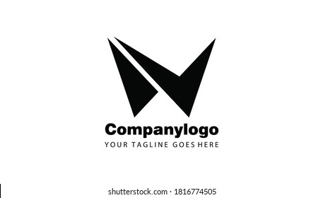 Letra w para diseño de logotipo sencillo