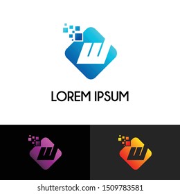 letter W simple logo icon design vector