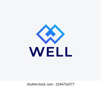 Logotipo de Monograma simple de la letra W