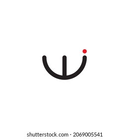 
letter w and i simple semicircle logo vector symbol