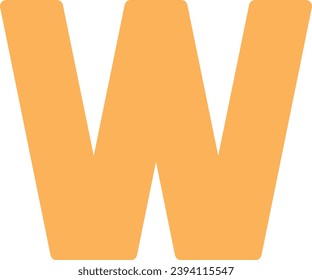 Letter W single vector line icon