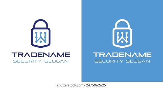 Letter W Smart Lock Logo, Perfect for Digital Padlock and Residential Security Services