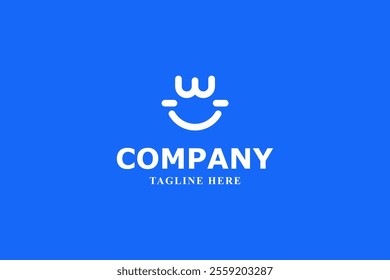 letter w smile modern logo