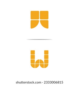 Letter W Solar panel logo design