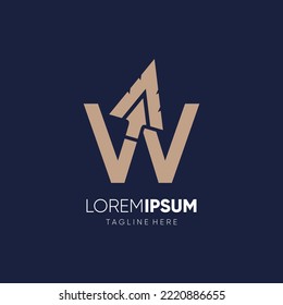 Letter W Spear Logo Design Vector Icon Graphic Emblem Illustration
