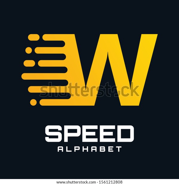 Letter W Speed Vector Logo Design. W\
letter font with Moving or Speed Design. Speed\
Icon.