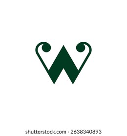 letter w spiral triangles linked geometric logo vector 