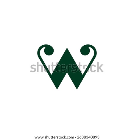 letter w spiral triangles linked geometric logo vector 