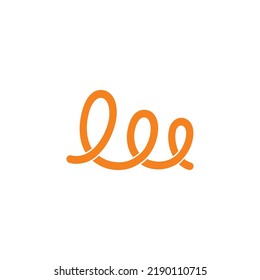 letter w spiral wire abstract simple logo vector