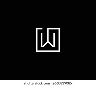 Letra W Caja cuadrada Logotipo limpio mínimo
