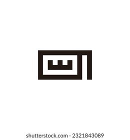 Letter w in a square geometric symbol simple logo vector 
