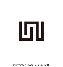 Letter w square geometric symbol simple logo vector