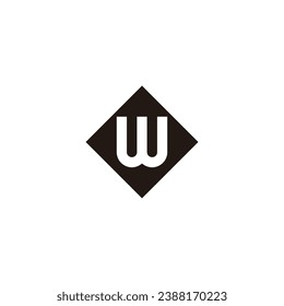 Letter W square geometric symbol simple logo vector