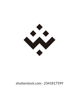 Letter w squares, geometric symbol simple logo vector
