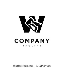 Vetor do ícone do logotipo do grampeador de letra W
