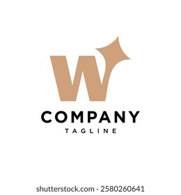 Letter W Star Logo Icon Vector