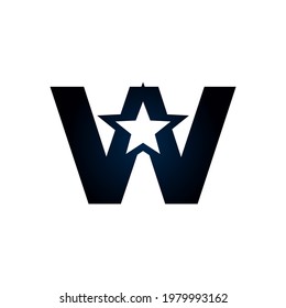 Letter W star logo. Usable for Winner, Award and Premium Logos.