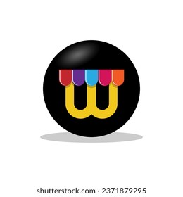 Letter w store logo colorful isolated on white background. Online shopping logo design w letter.