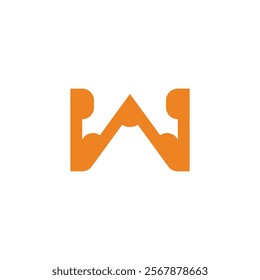 letter w strong abstract simple geometric logo vector 