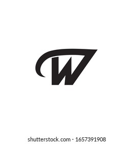 letter w swoosh geometric arrow symbol logo vector