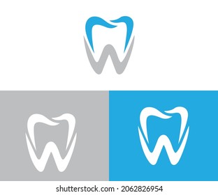 letter W symbol for dental logo. logo vector. logotype template.