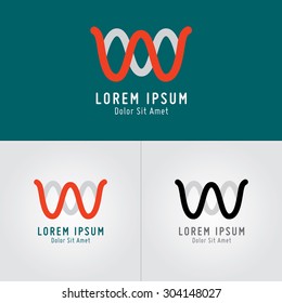 letter "W" symbol logo design template