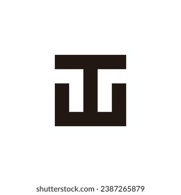 Letter W or T square geometric symbol simple logo vector