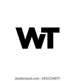 Letra W y T, Plantilla de diseño de logotipo WT. Logotipo mínimo basado en el monograma inicial.