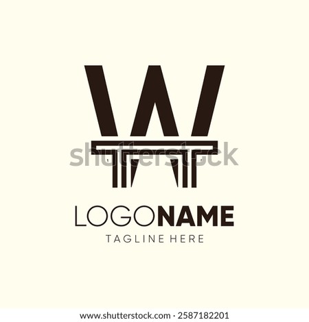 Letter W Table Logo Design Vector Icon Graphic Emblem Symbol Image Illustration