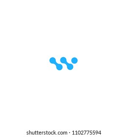letter w tech logo design vector illustration template
