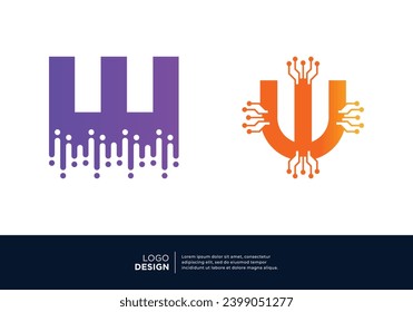Letter W tech logo design inspiration.