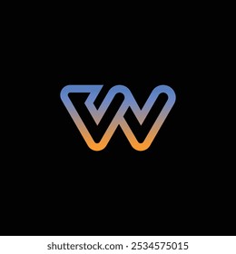 letter W tech logo design template, W tech logo, W technology vector