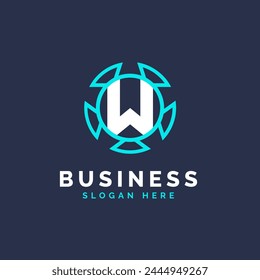 Letra W Tecnología Logo Diseño, Alfabeto Moderno W Logo Plantilla