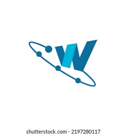 diseño gráfico vectorial del logotipo de la tecnología de la letra W