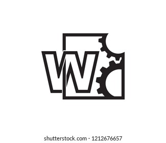 Letter W Technology Logo Template Design Vector, Emblem, Concept Design, Creative Symbol, Icon