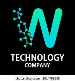 Letter w technology logo template illustration. suitable for biology, science, electric, energy, brand etc