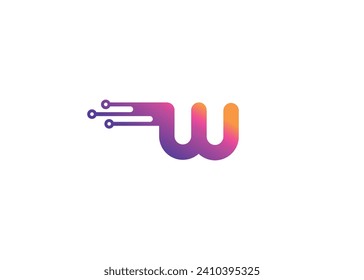 Letter W Technology vector monogram logo design template. Letter W molecule, Science and Bio technology Vector logo Design