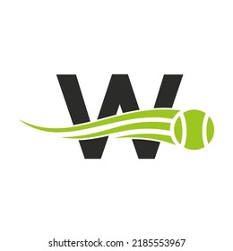 Letter W Tennis Club Logo Design Template. Tennis Sport Academy, Club Logo