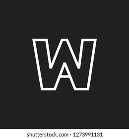 letter w thin lines art modern design logo vector