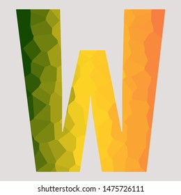 Letter W with three colours gradient