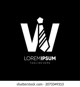 Letter W Tie Elegant Logo Design Vector Icon Graphic Emblem Illustration Background Template