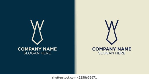 letter w and tie logo vector, business logo inspiration