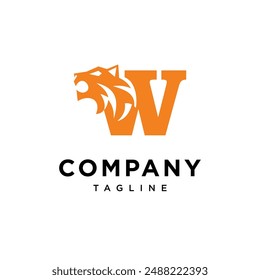Letter W Tiger Head logo icon vector template.eps
