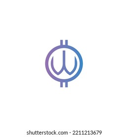 Letter W Token logo Modern Simple Gradient