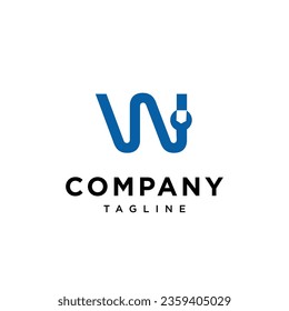 Letter W Tools and equipment logo icon vector template.eps