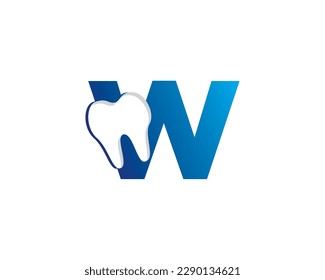 Icono De Logotipo De Letra W Y Diente 002